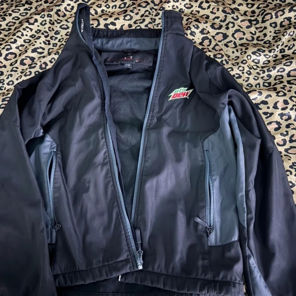 Storm Black Utility Jacket with Green Logo